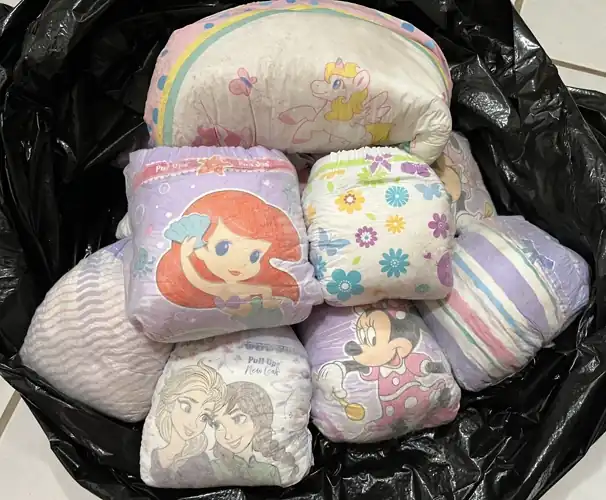 Wrapped presents for garbage day!