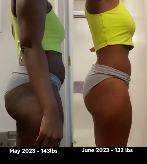 About 10lb difference on my 5ft frame