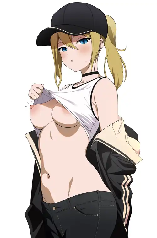 Hayasaka giving a quick peek