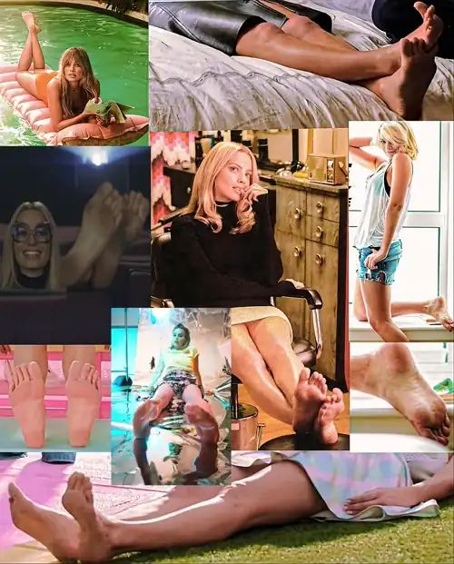Margot Robbie's exposed barefoot soles 