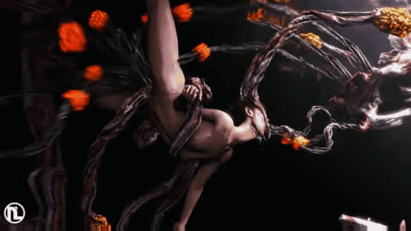 Rey filled up by massiv tentacle monster