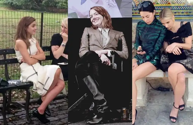 Double Leg Cross Battle: Emma Watson vs Emma Stone vs Emma Roberts - Who did it best?