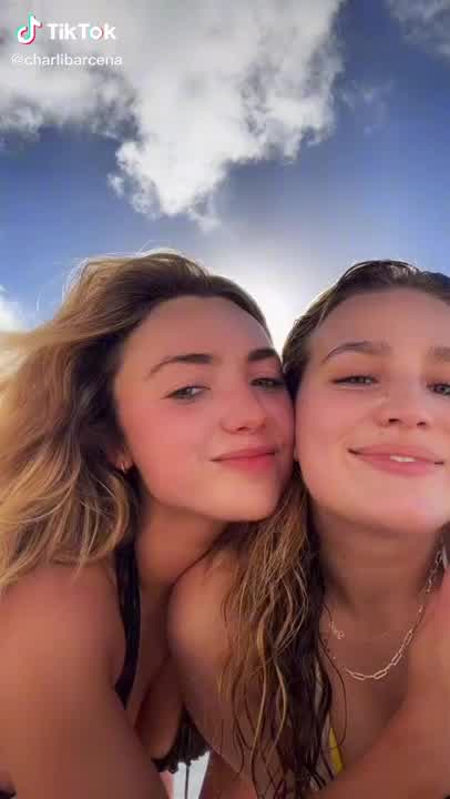 Peyton in a bikini with a friend