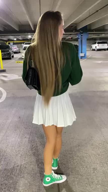 A few seconds before I flash my Daddy’s boss in the parking lot