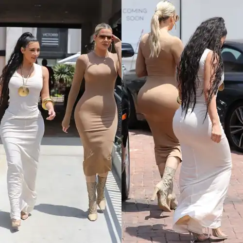 Hips and Butt Battle with Kim. Khloe wins 😁