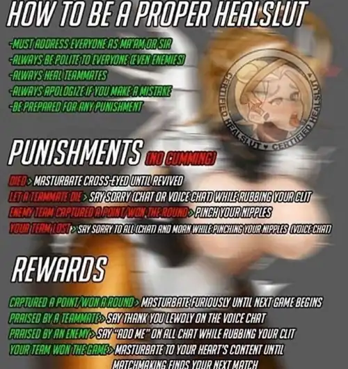 A simple ruleset for a proper healslut. I can make one specific for you.