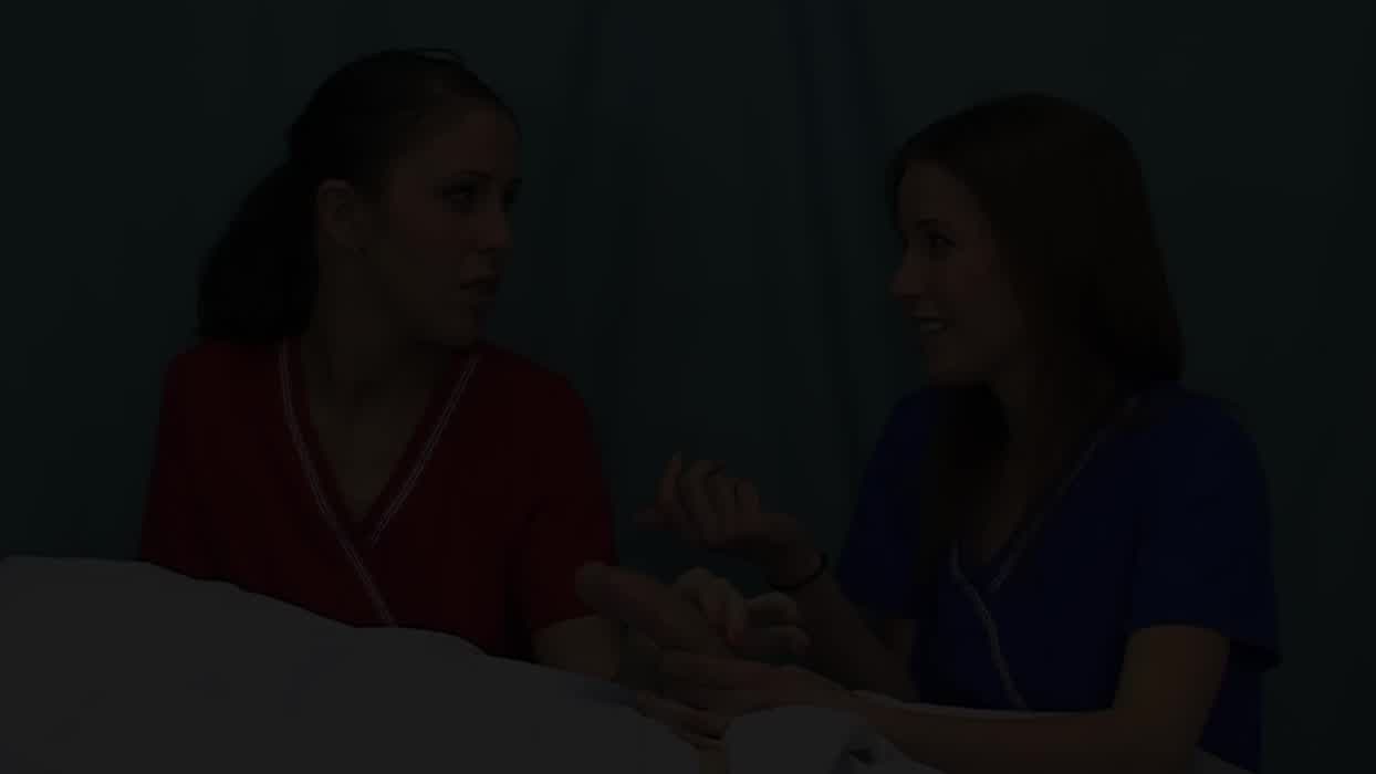 Two nurses make him cum within seconds