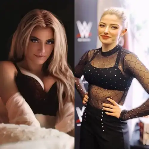 Two different hair styles same beautiful girl.
