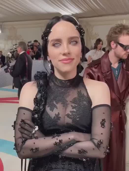 Showing off her dress