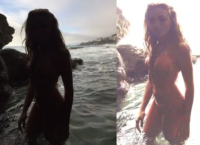 Peyton's bikini silhouette