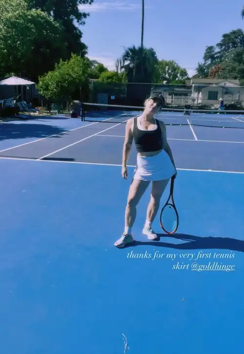 JoJo playing tennis | IG story 6/25/24