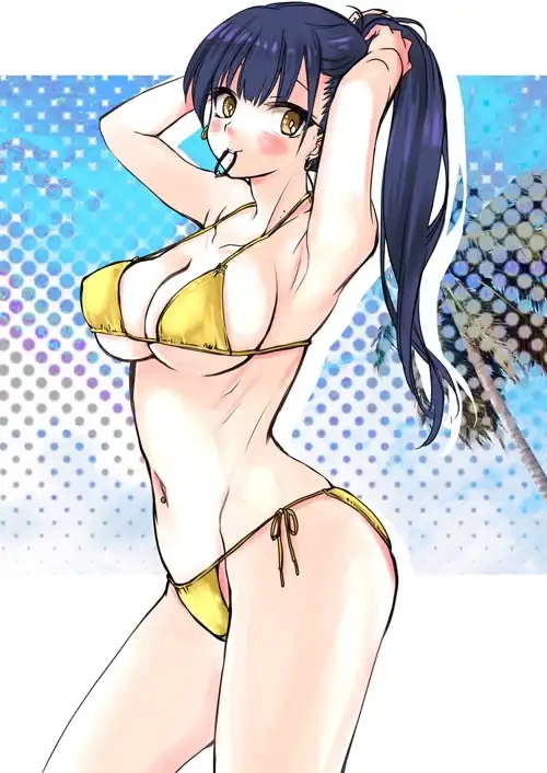 Anna Yamada Wearing Her Gold Bikini [The Dangers In My Heart]