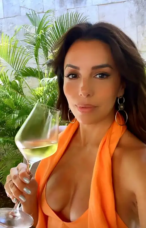 Eva loves her wine!