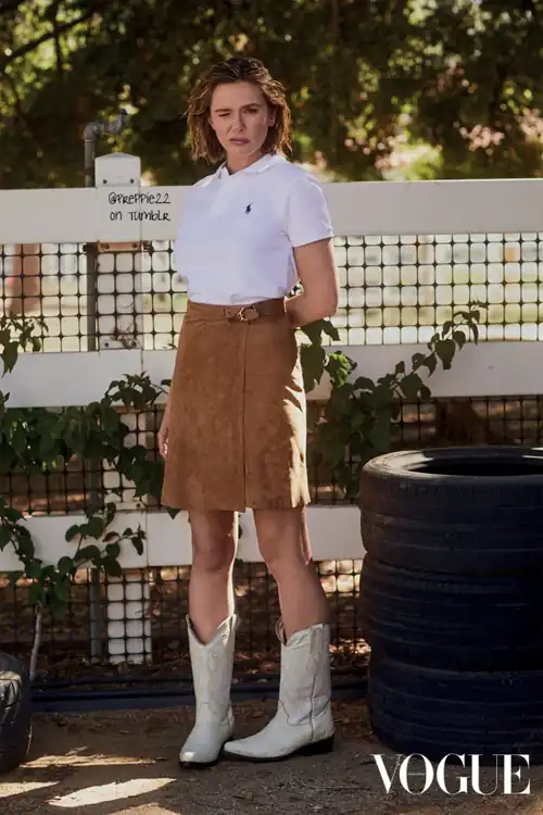 Elizabeth Olsen wearing Ralph Lauren