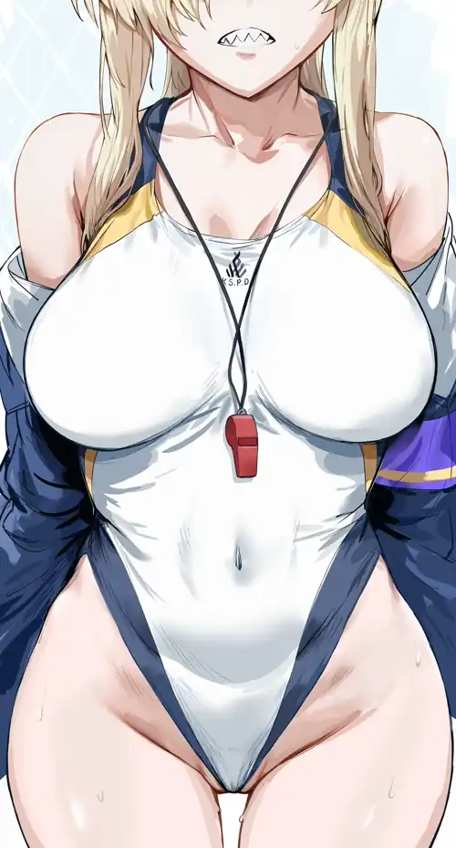 Swimsuit Kanna close-up (hews) [Blue Archive]