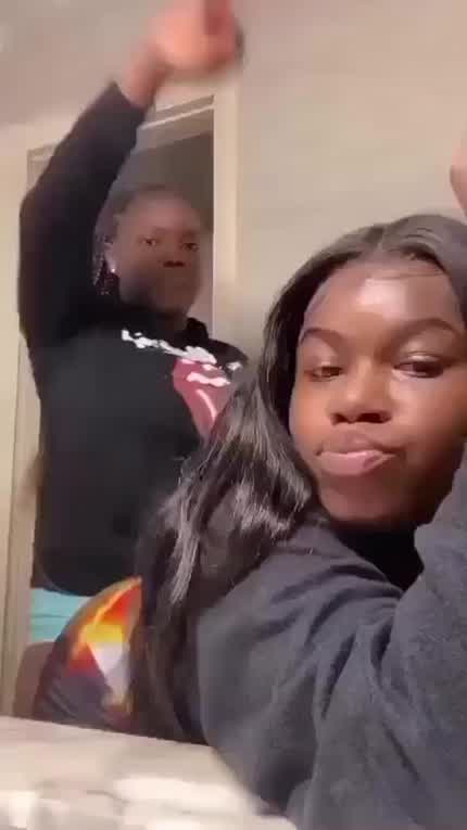 Lesbian girl humps her friend in the bathroom