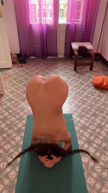 Doing a headstand