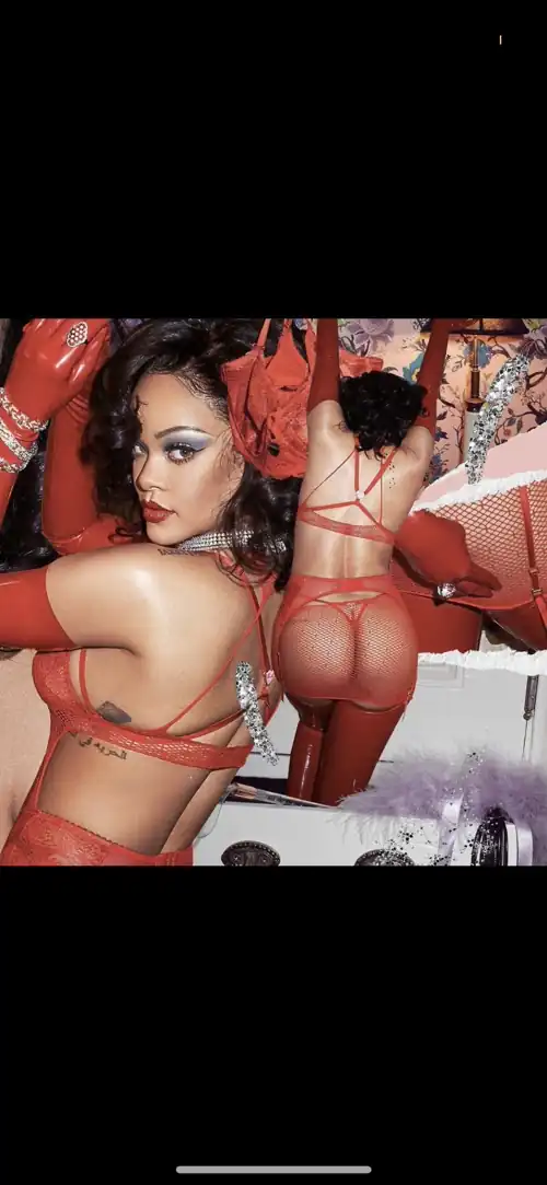 Rihanna in red