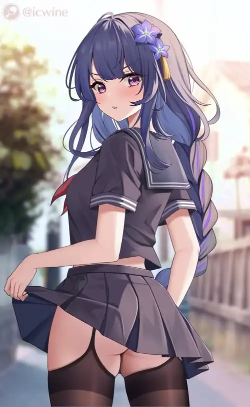 Ei showing her pantyhose (By アイスワイン@icwine)