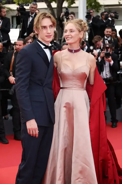 Gorgeous Uma with her son at Cannes 2023
