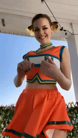 I got paired with the edgy alt girl in swap class. Everyone knew she was hot but no one could get close to her. I wanted to rebrand her image much to her dismay. I went to lost & found and picked up the school cheerleading outfit. Time to go from edgy to preppy. She is gonna kill me for this haha