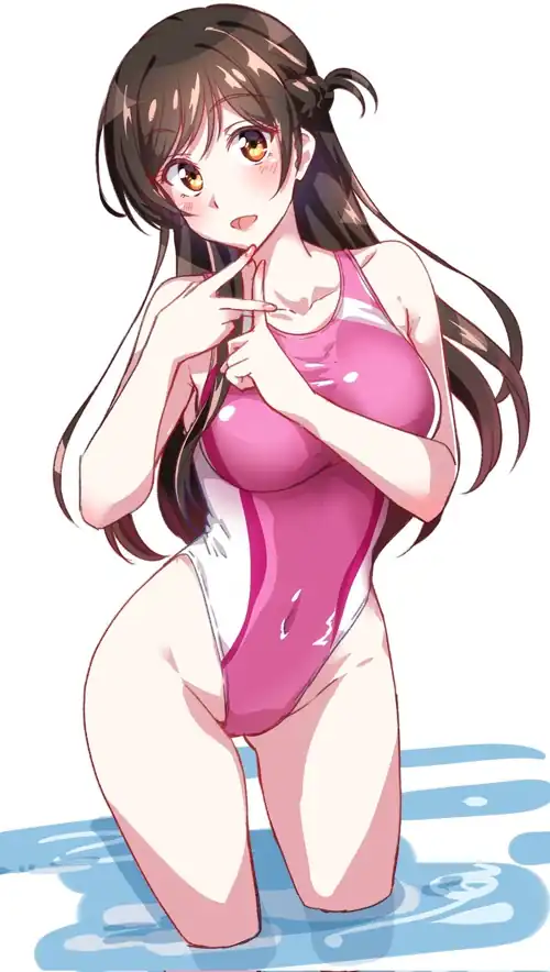 Chizuru Mizuhara Wearing Her One-Piece Swimsuit [Rent A Girlfriend]
