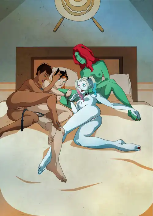 DC's Harley Quinn the animated series all females in bed.
