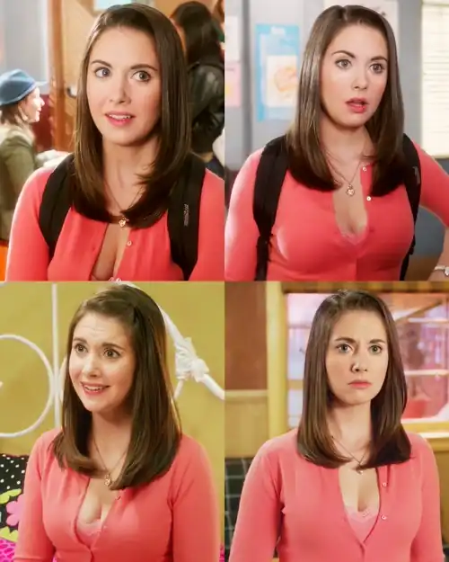 That tight pink cardigan