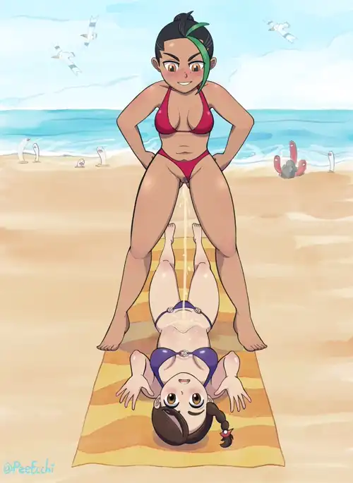 Nemona helps Juliana cool off on a hot day ^-^ (PeeEcchi)