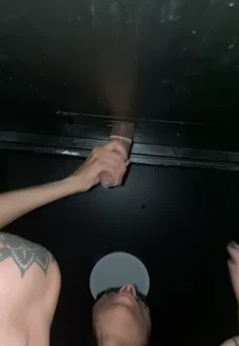Draining a bbc at the gloryhole☺️
