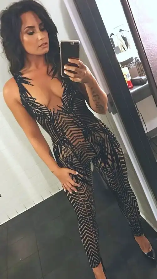 Demi Lovato before her beegees Tribute