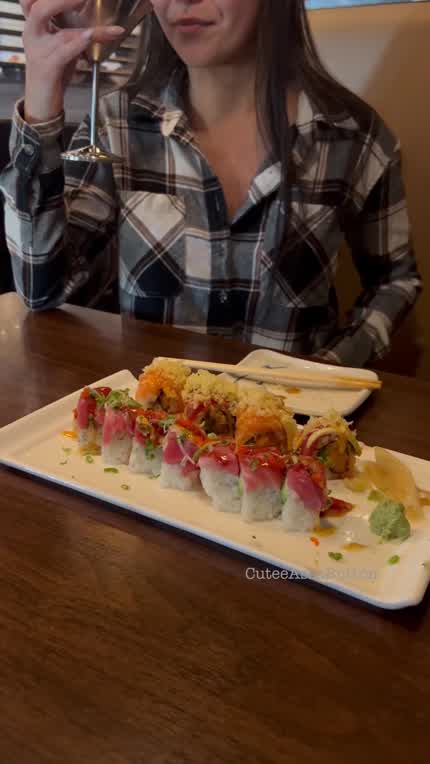 Sushi and tits. A wonderful combo:)