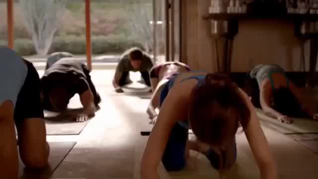 Doing some yoga from a TV show clip