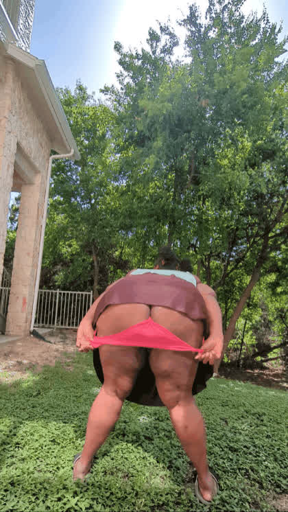 So hot outside today. I had to take my panties off 