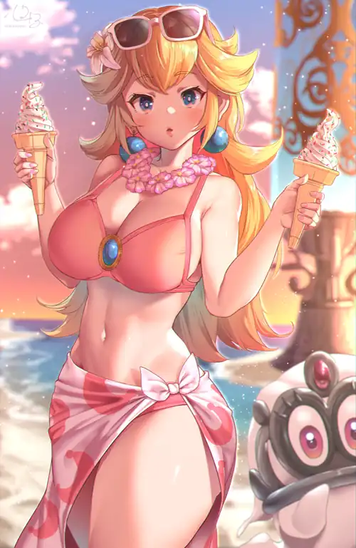 Peach on the beach