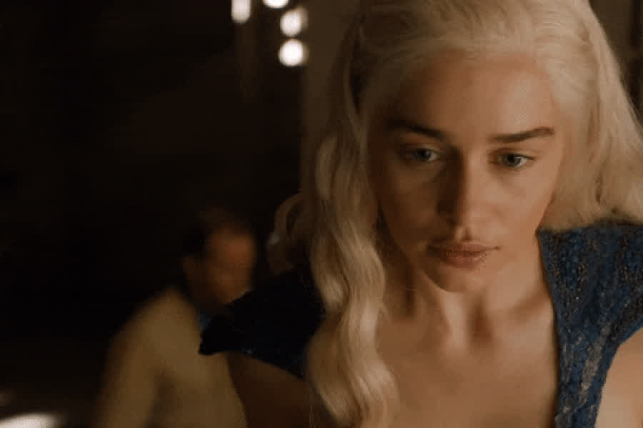 Can't get enough of her as Daenerys: that hair, and those beautiful, plump lips ...