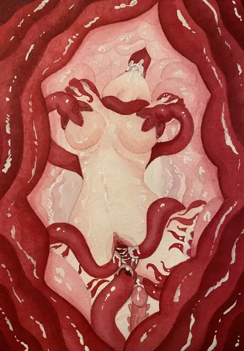 I made some more watercolor tentai. 