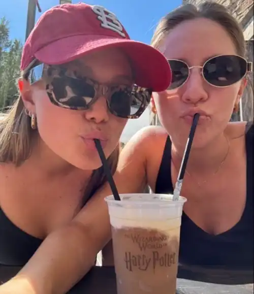 Sharing a butter beer with a friend March 2024