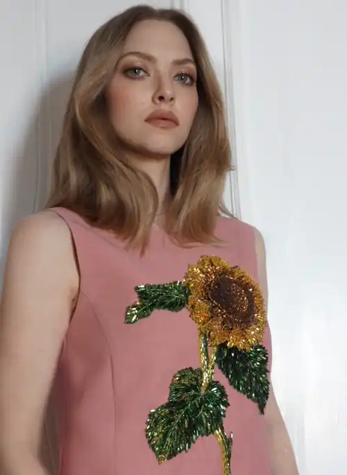 Pink dress with sparkly sunflower