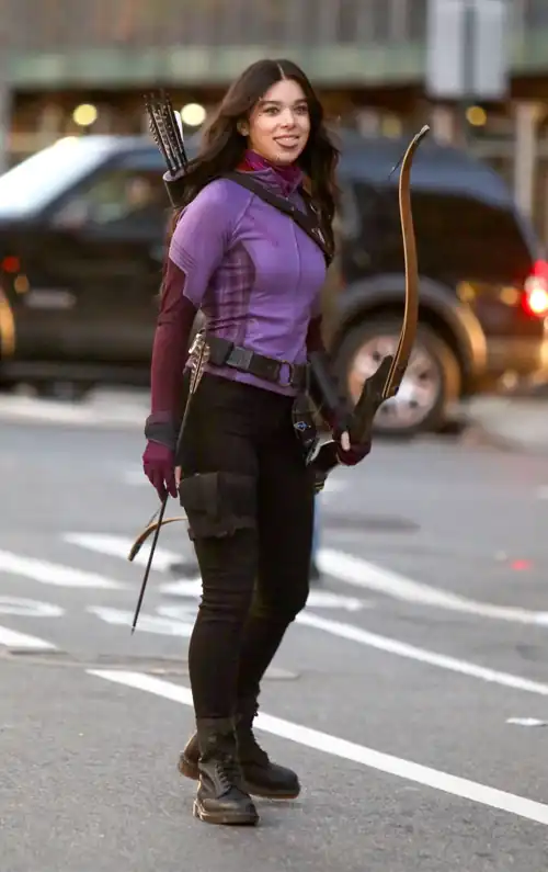 A behind the scenes photo from Hawkeye (2020)