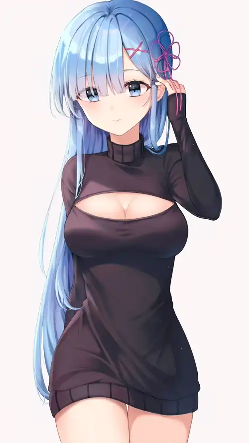 "Long Hair" Rem [Re: Zero] (2250x4000)