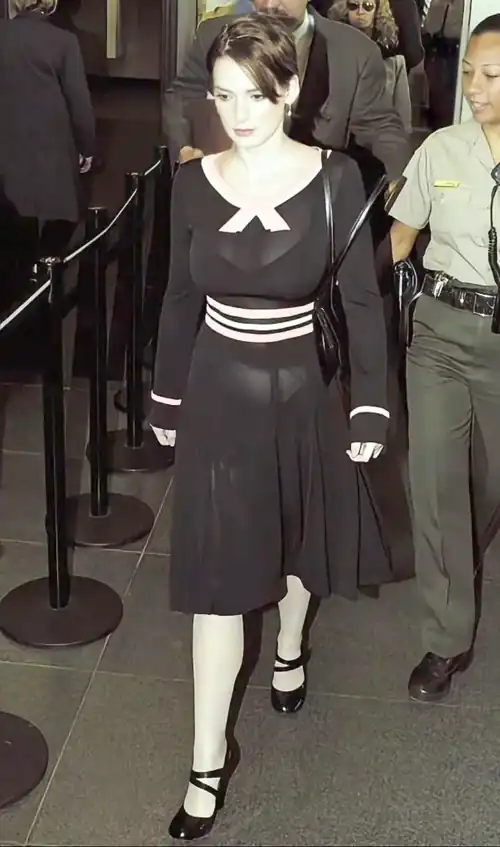 Sexy see through outfit of Winona for her trial.