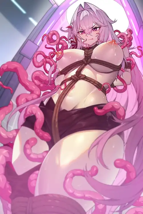 She's been tied up and left in the tentacle chamber for a bit <3 (竹 彩紗)