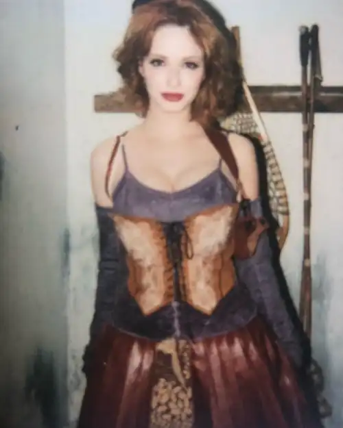 Christina Hendricks on set of Firefly, early 2000s