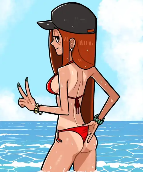 Wendy at the beach (N K M) [Gravity Falls]