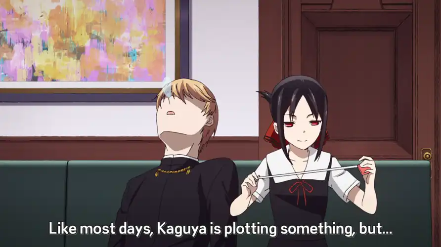 for what reason is Kaguya holding a measure tape???