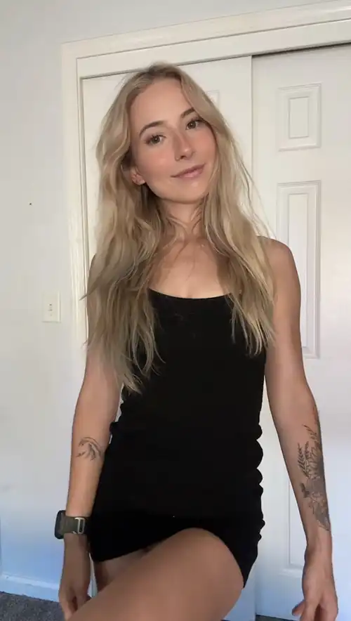 In all black looking like a snack