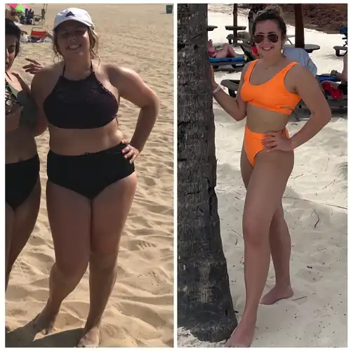 5’1” 185ish to 140ish. Heavy lifting/high protein the whole way down!