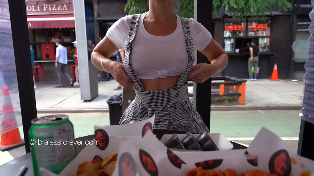 I love the look of overalls without a shirt and bra