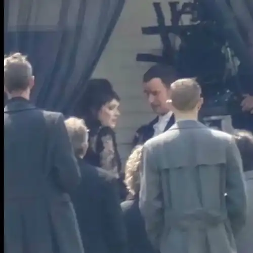 Winona Ryder wearing lace on the set of Beetlejuice 2